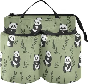 Cup Holder Bag Adjustable Cartoon Cute Black and White Panda Caddy Bag Accessory Travel Accessories Gift World Travelers porta cafe para maleta