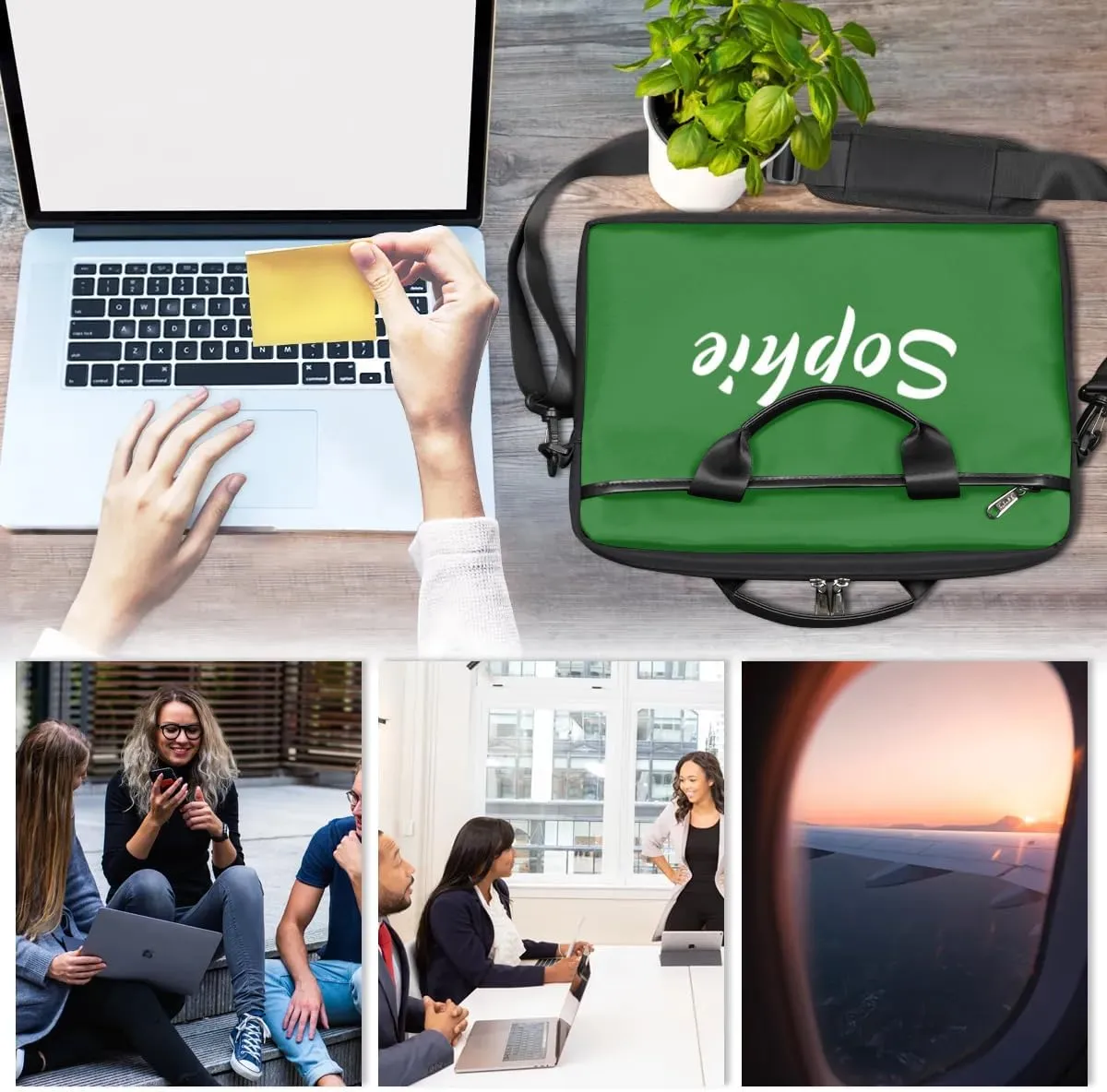 Custom Laptop Bag with Name Personalized Shoulder Bag Lightweight Computer Bag Messenger Bags with Handle