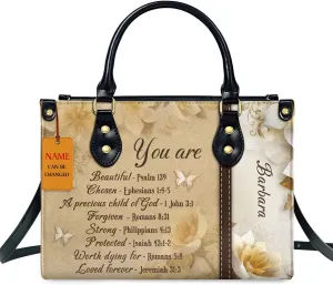 Custom Name Leather Handbags For Women - Christmas Gifts For Women - Christian Gifts