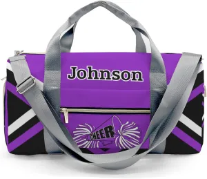 Custom Purple Cheer Cheerleader Multifunction Sport Duffel Bag Gym Travel Perform Training Weekender Bags Getaway Bags