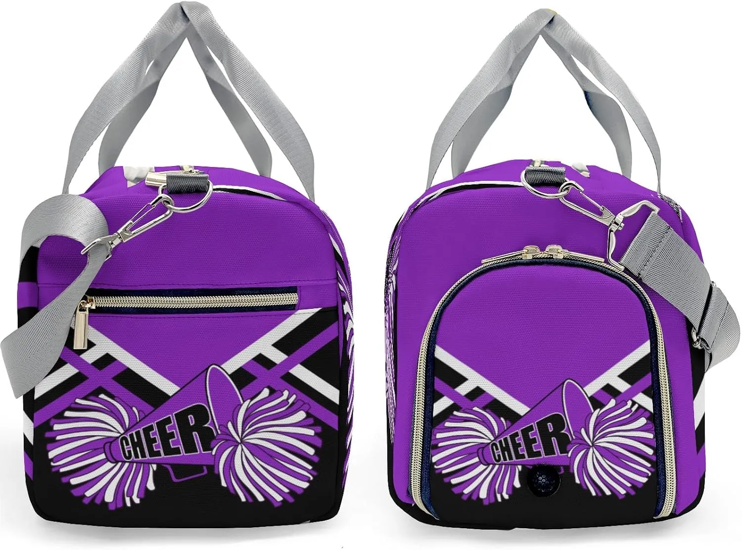 Custom Purple Cheer Cheerleader Multifunction Sport Duffel Bag Gym Travel Perform Training Weekender Bags Getaway Bags