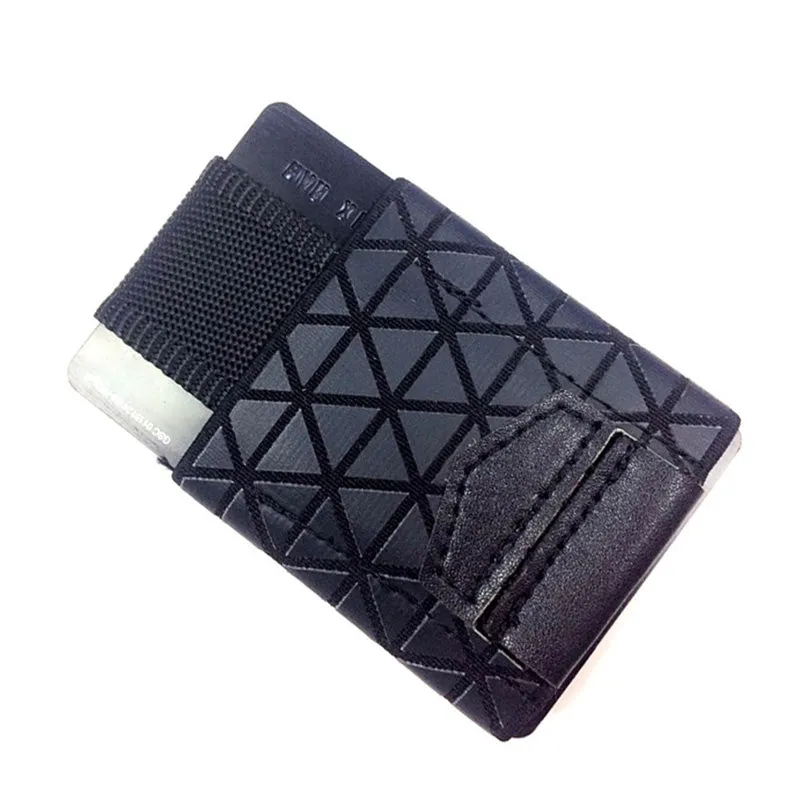 Cyflymder Men Women Elastic Band Card Wallet Holder Small Minimalist Business ID Credit Card Case