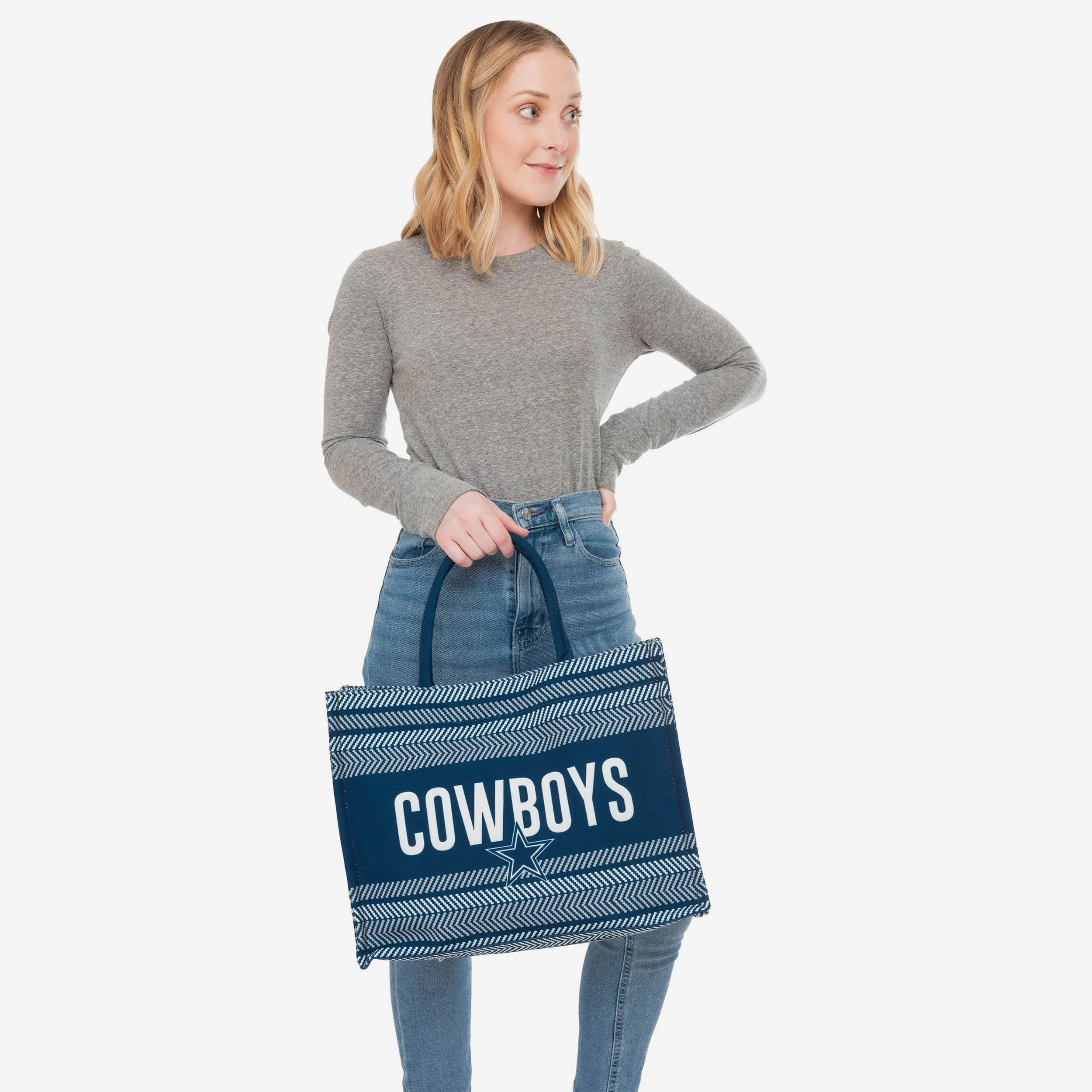 Dallas Cowboys Stitch Pattern Canvas Tote Bag