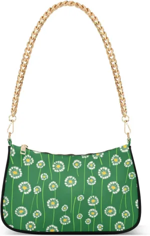 Dandelion Grass Green trendy chain small shoulder purse handbag for work