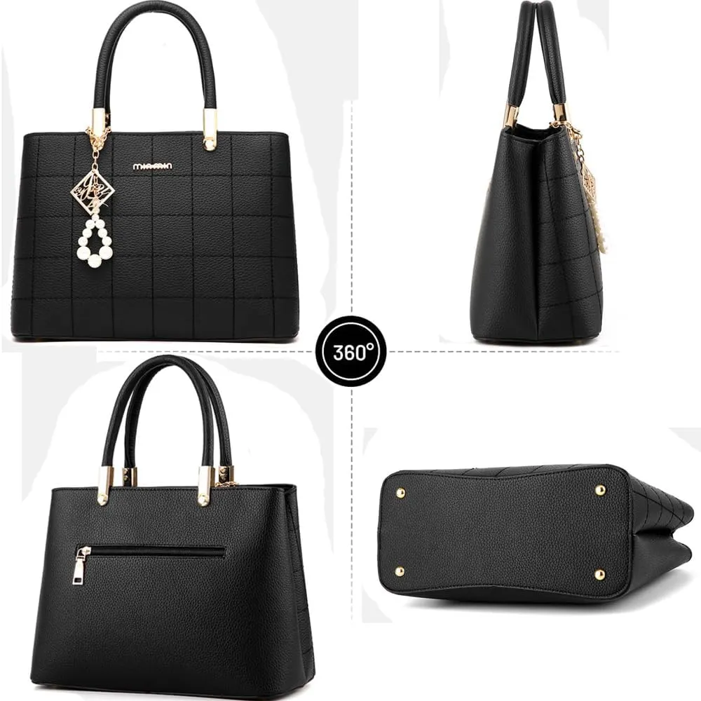 Dayfine Top Handle Bags Womens Handbags and Purses Faux Leather Satchel Bag Ladies Totes Shoulder Crossbody Bag Pearl Pendant