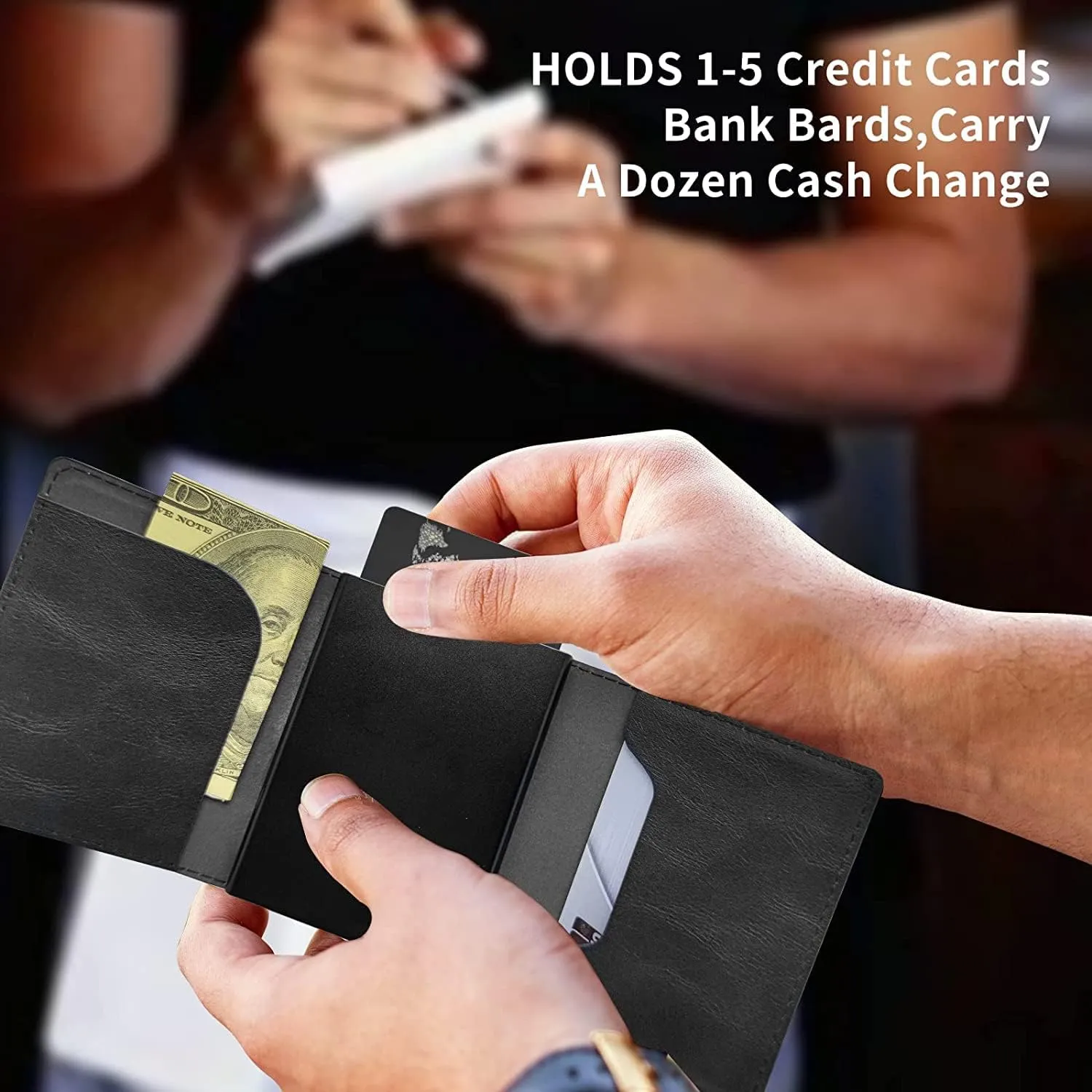 DEGDFSGR Credit Card Holder Aluminum Auto Pop Up Wallet Case,Leather Card Case Front Pocket Trifold Wallet with RFID Blocking Banknote Slot Thin Wallets for Women Men Girl,Big Cat Eyes