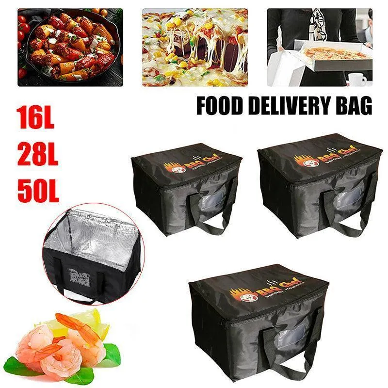 Delivery Thermal Bag 1PC 16/28/50L Black Insulated Food