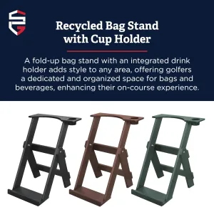 Deluxe Recycled Bag Rack - Organize Your Golf Bags | Single or 5 Bags Model | Premium Golf Bag Storage Rack for Garage | Ideal Golf Bag Organizer for Homes, Pro Shops, and Courses