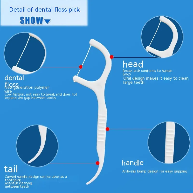 Dental Floss Ultra-fine Dental Flossing Arcuate Dental  Stick Family Pack 4 Bags 600 Pcs