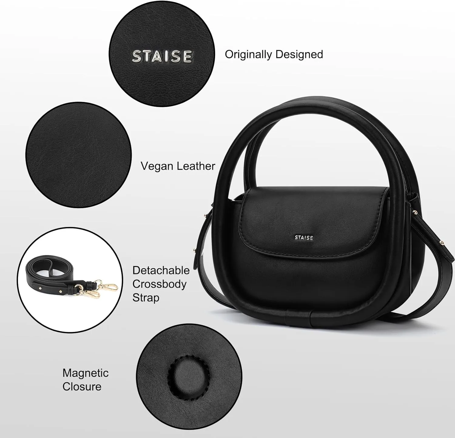 Designer Top Handle Shoulder Bags for Women, Trendy Mini Crossbody Purses, Women’s Leather Handbags with Straps