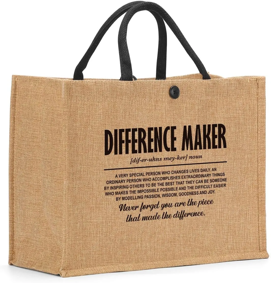 Difference Maker Gifts for Women Tote Bag Boss Lady Gifts for Women Social Worker Appreciation Gifts Thank You Gifts for Women Leadership Assistant Principal Gifts for Cowoorker Bcba gifts