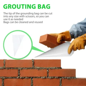 Disposable Grout Bags - Premium Quality - Heavy Duty - Professional Grade - 25 pcs 12" x 24" Clear 2.9mil MDPE - The Strongest Disposable Grouting Bags