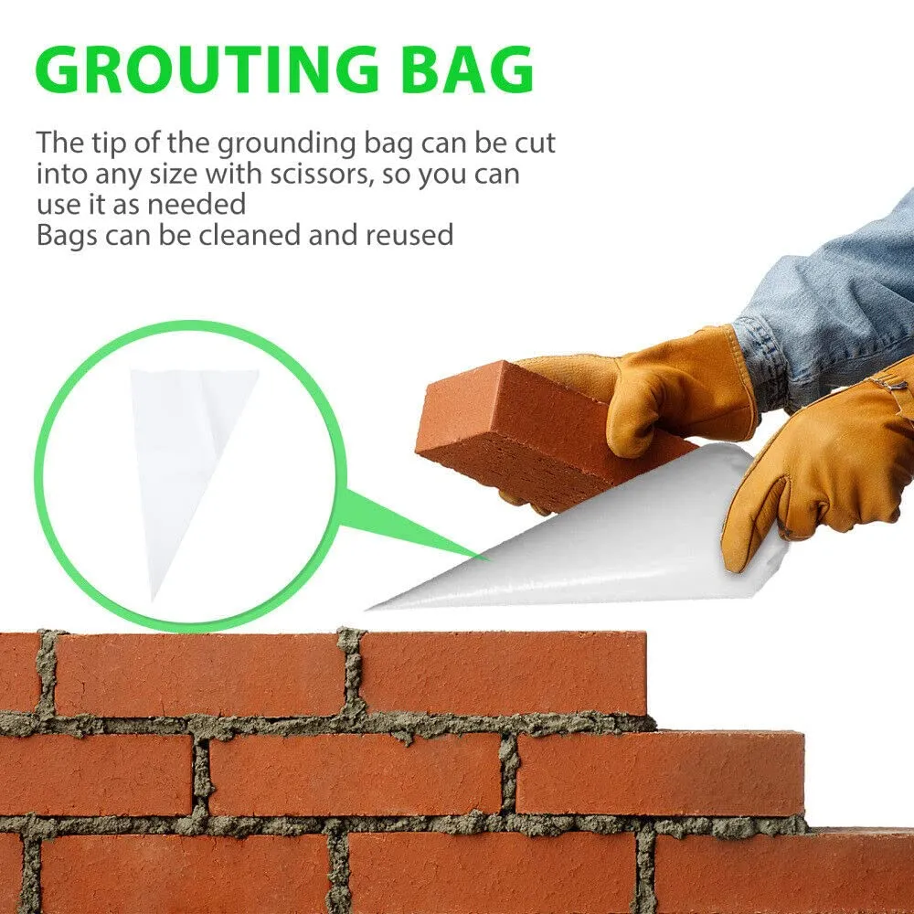 Disposable Grout Bags - Premium Quality - Heavy Duty - Professional Grade - 25 pcs 12" x 24" Clear 2.9mil MDPE - The Strongest Disposable Grouting Bags