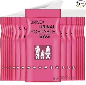 Disposable Urine Bags with Absorbent Pad in Portable Urinal Pee Bags Resealable Unisex for Traffic Jam Travelling On-The-go