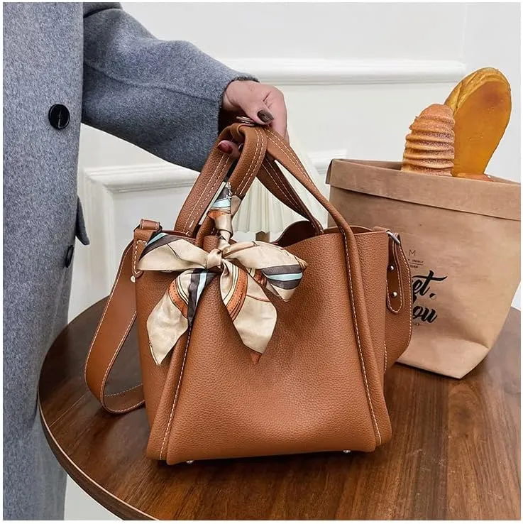 DIY Bag Satchel Purse Wallet Tote Making Kit PU Leather Material Pattern Accessory Handmade Shoulder Handbag Sew Sewing Knitting Stitching Craft Tool Set Birthday Holiday Day Gift Video w Sub