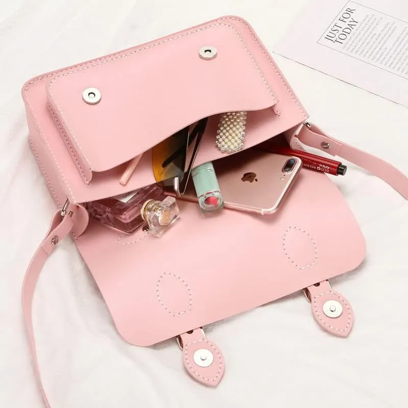 DIY Purse Bag Satchel Making Kit Cambridge Sewing Pattern Wallet PU Leather Material Craft Tool Set Handmade Handbag Shoulder Bag pdf Sew Knit Stitch Woman Girl Birthday Holiday Day Gift (3.Pink)