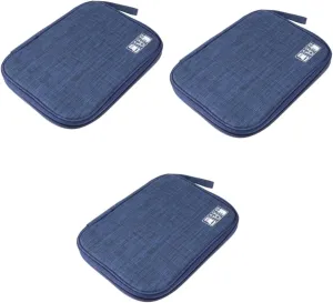 DOITOOL Electronics Bag 3pcs Digital Bag Backpack Organizer Charger Cable Collection Bag Carrying Case Travel Multifunction, Navy, 23×16CM