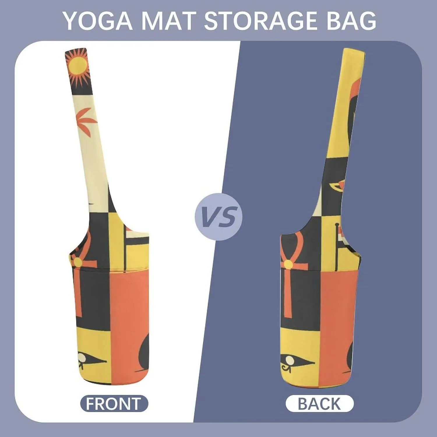 Donnapink Yoga Mat Bag, Canvas Storage Bag with Pocket Shoulder Strap, Fashion Mat Bag
