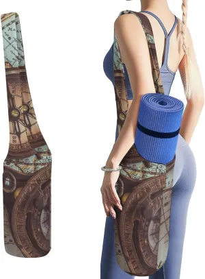 Donnapink Yoga Mat Bag, Canvas Storage Bag with Pocket Shoulder Strap, Fashion Mat Bag