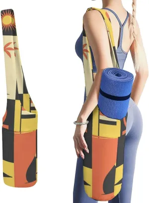 Donnapink Yoga Mat Bag, Canvas Storage Bag with Pocket Shoulder Strap, Fashion Mat Bag