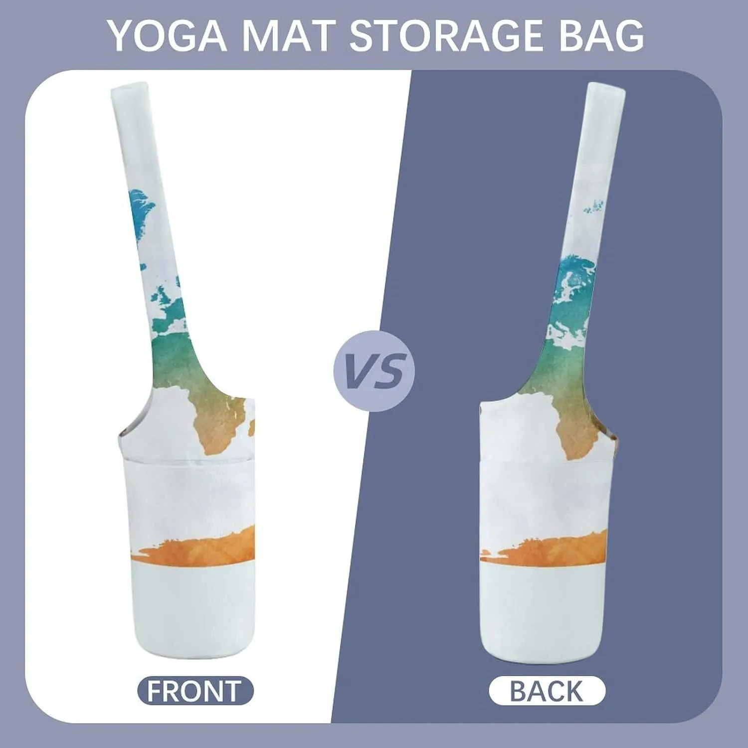 Donnapink Yoga Mat Bag, Canvas Storage Bag with Pocket Shoulder Strap, Fashion Mat Bag
