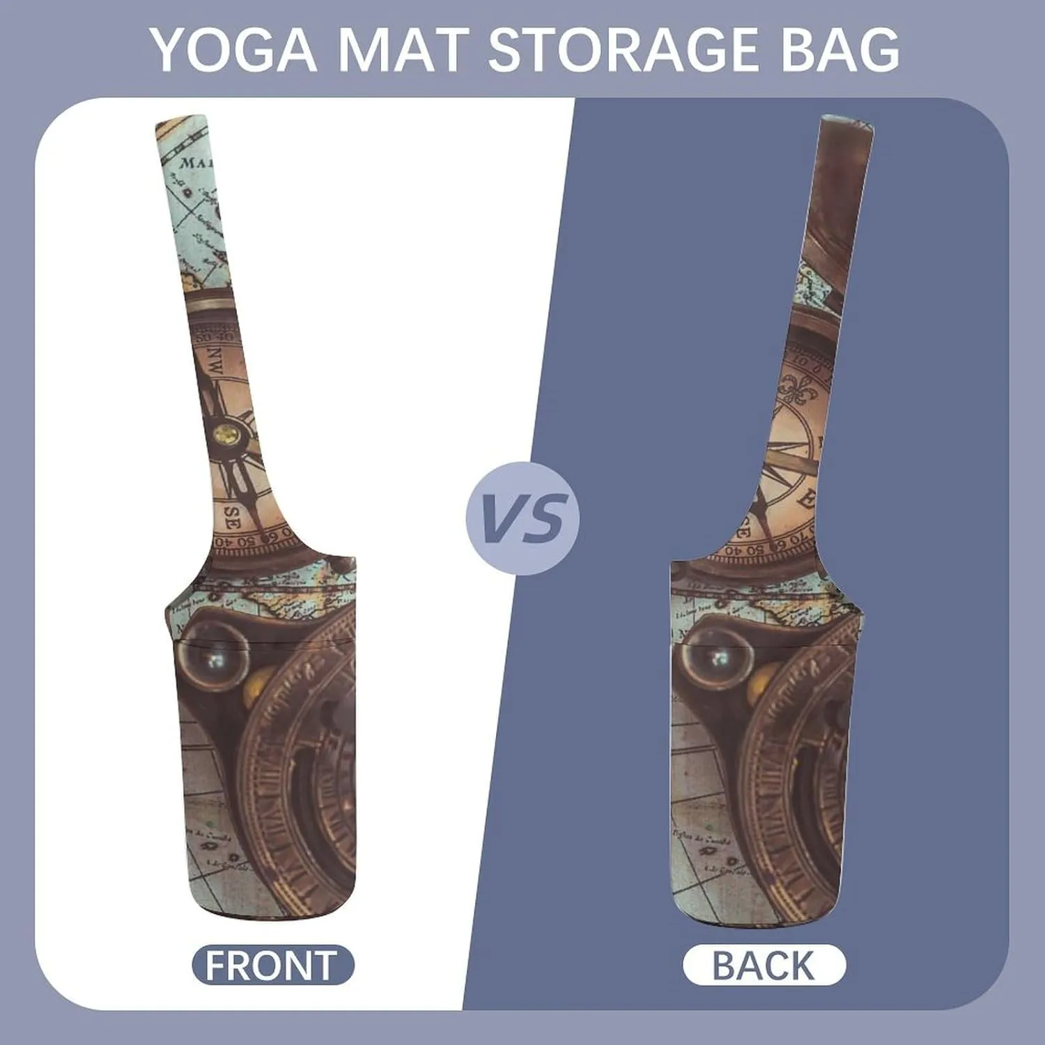 Donnapink Yoga Mat Bag, Canvas Storage Bag with Pocket Shoulder Strap, Fashion Mat Bag