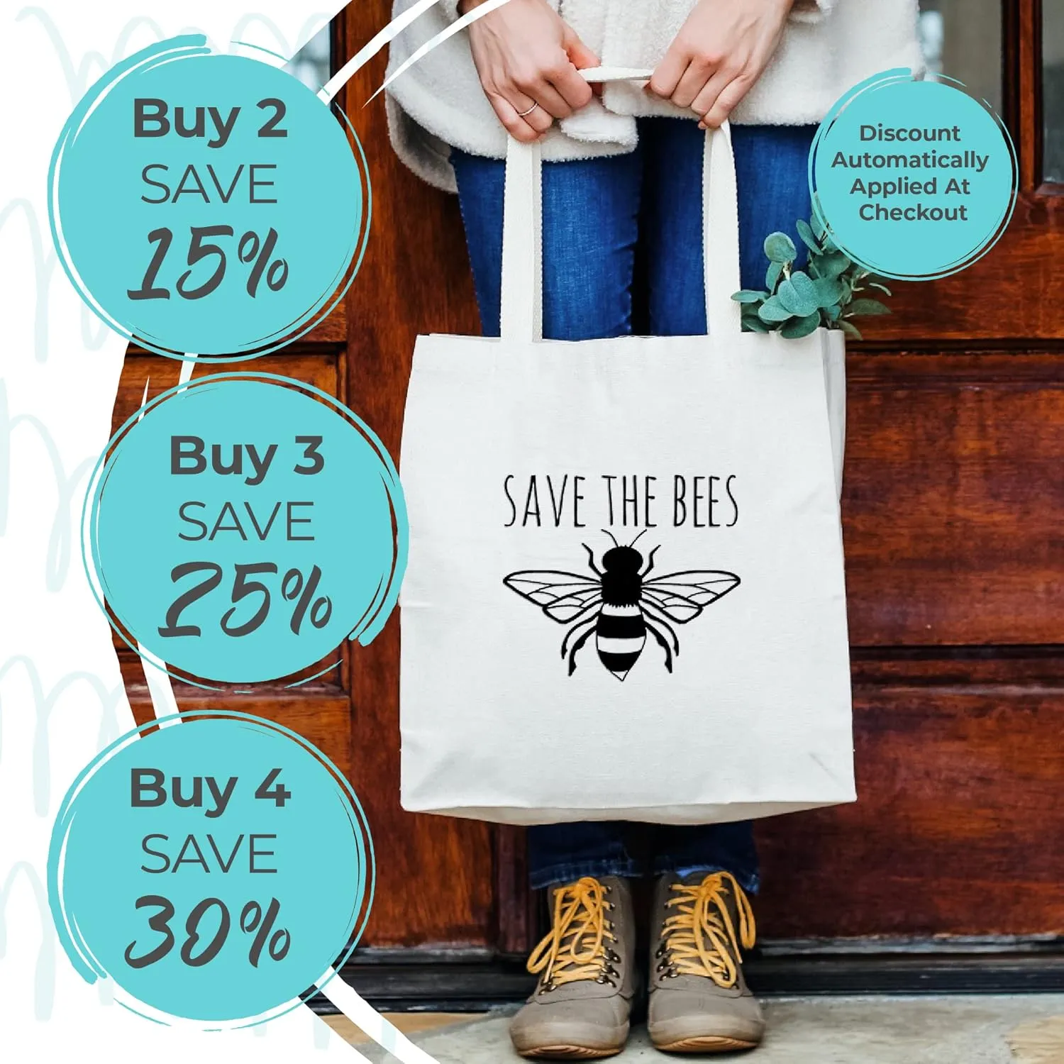 Downtown Atlanta, 100% Cotton Canvas, Natural Tote Bag, Full-Color Tote, Original Design