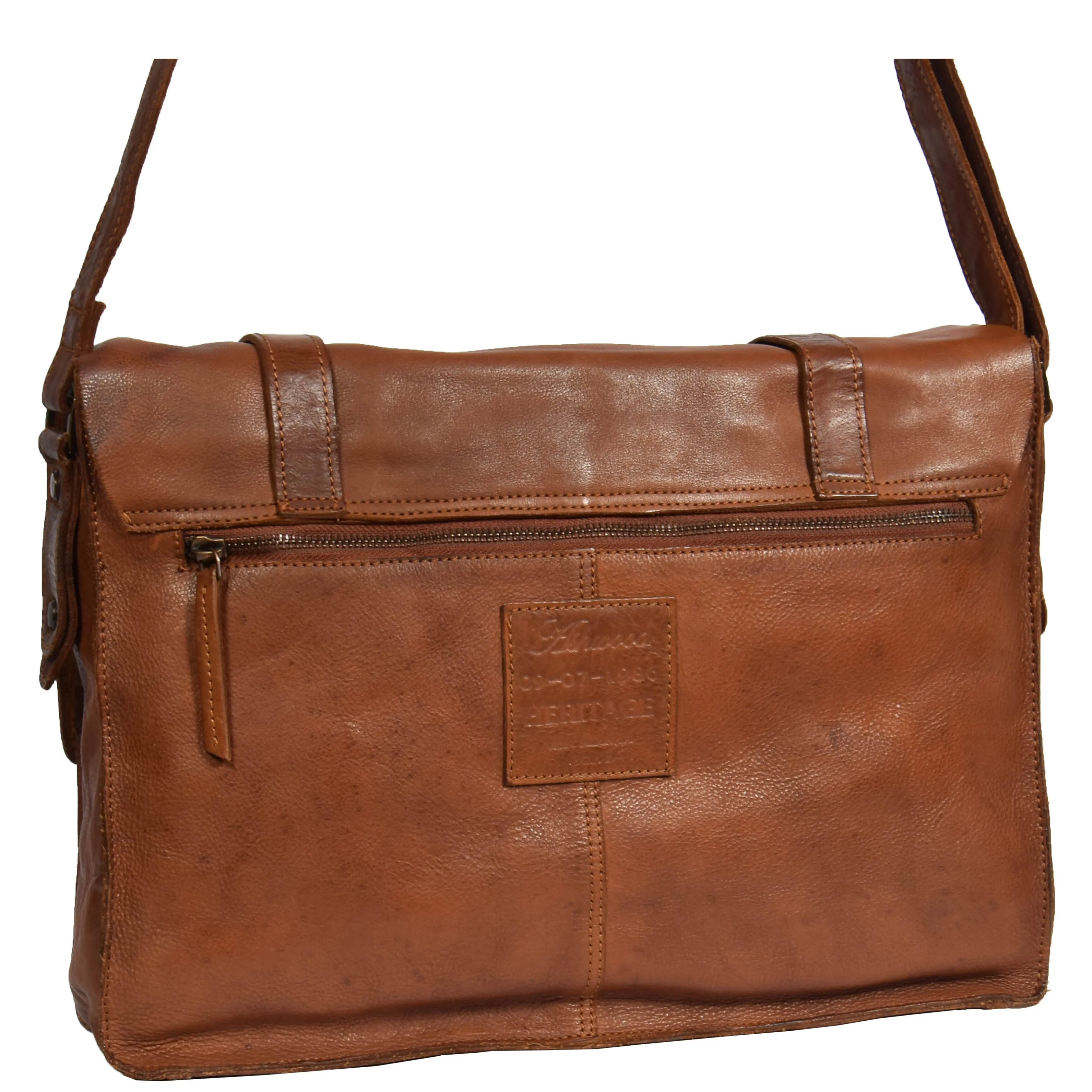 DR276 Italian Buffalo Retro Laptop Leather Bag Rust