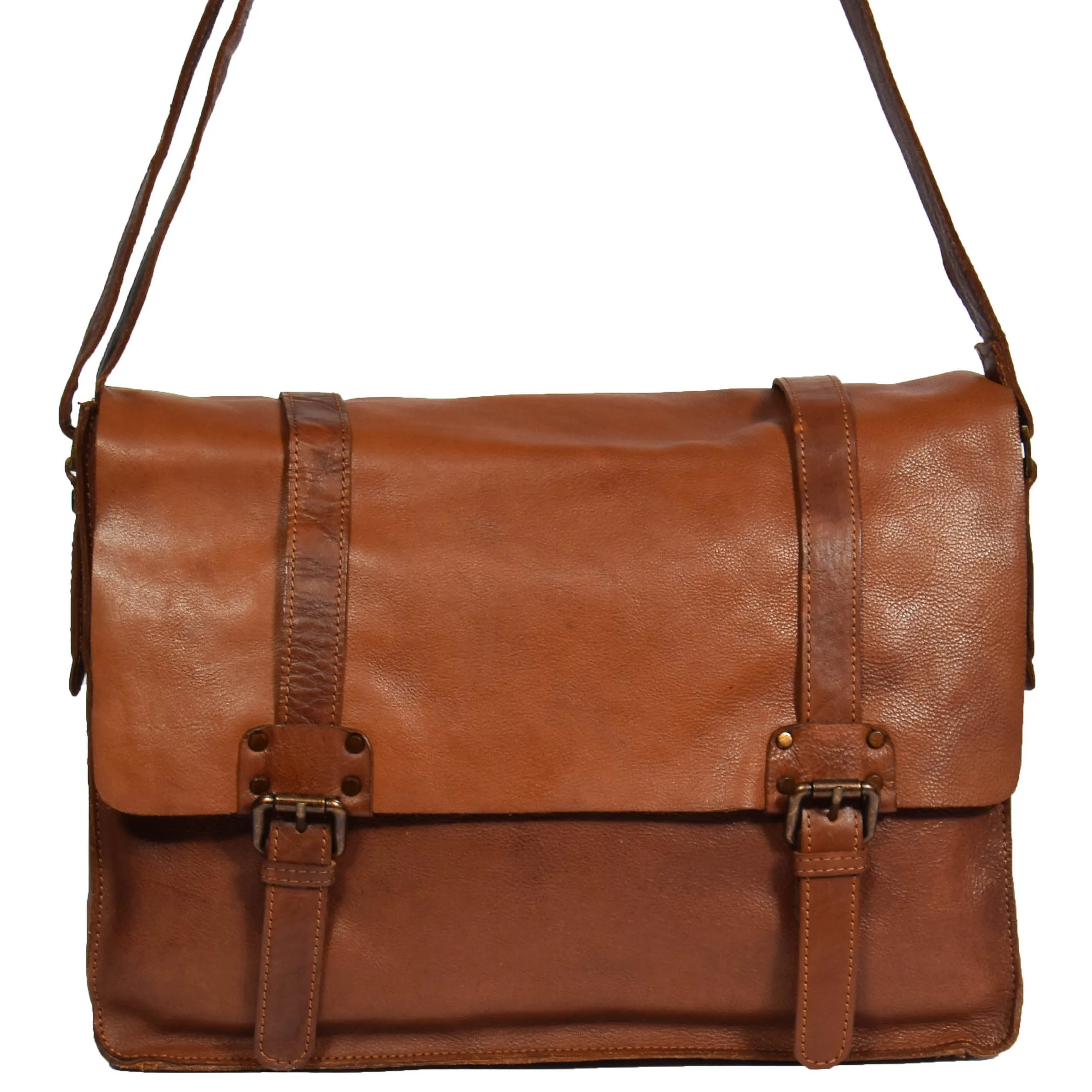 DR276 Italian Buffalo Retro Laptop Leather Bag Rust
