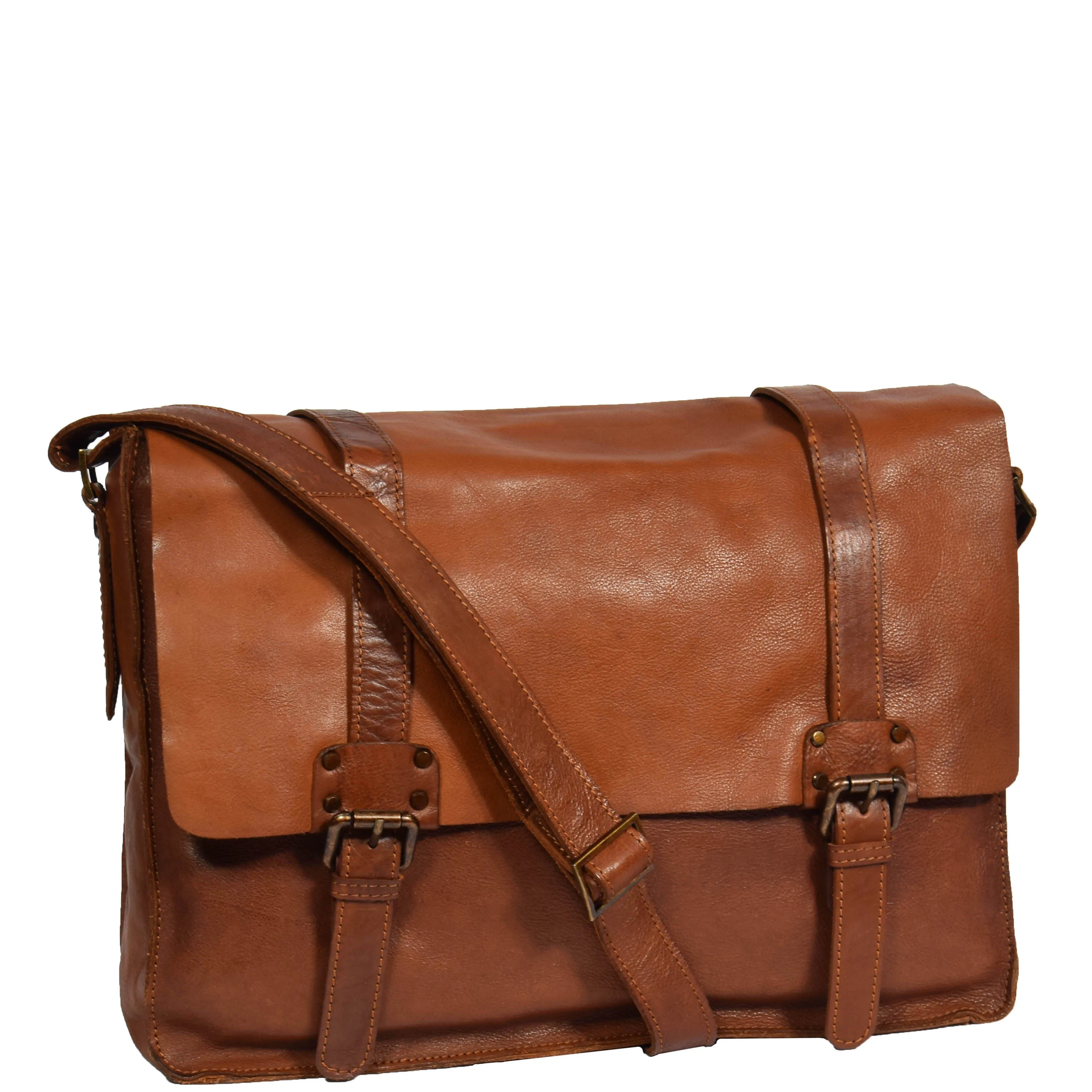 DR276 Italian Buffalo Retro Laptop Leather Bag Rust