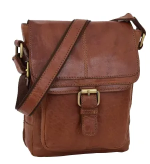 DR286 Real Leather Vintage Cross Body Bag Classic Tan
