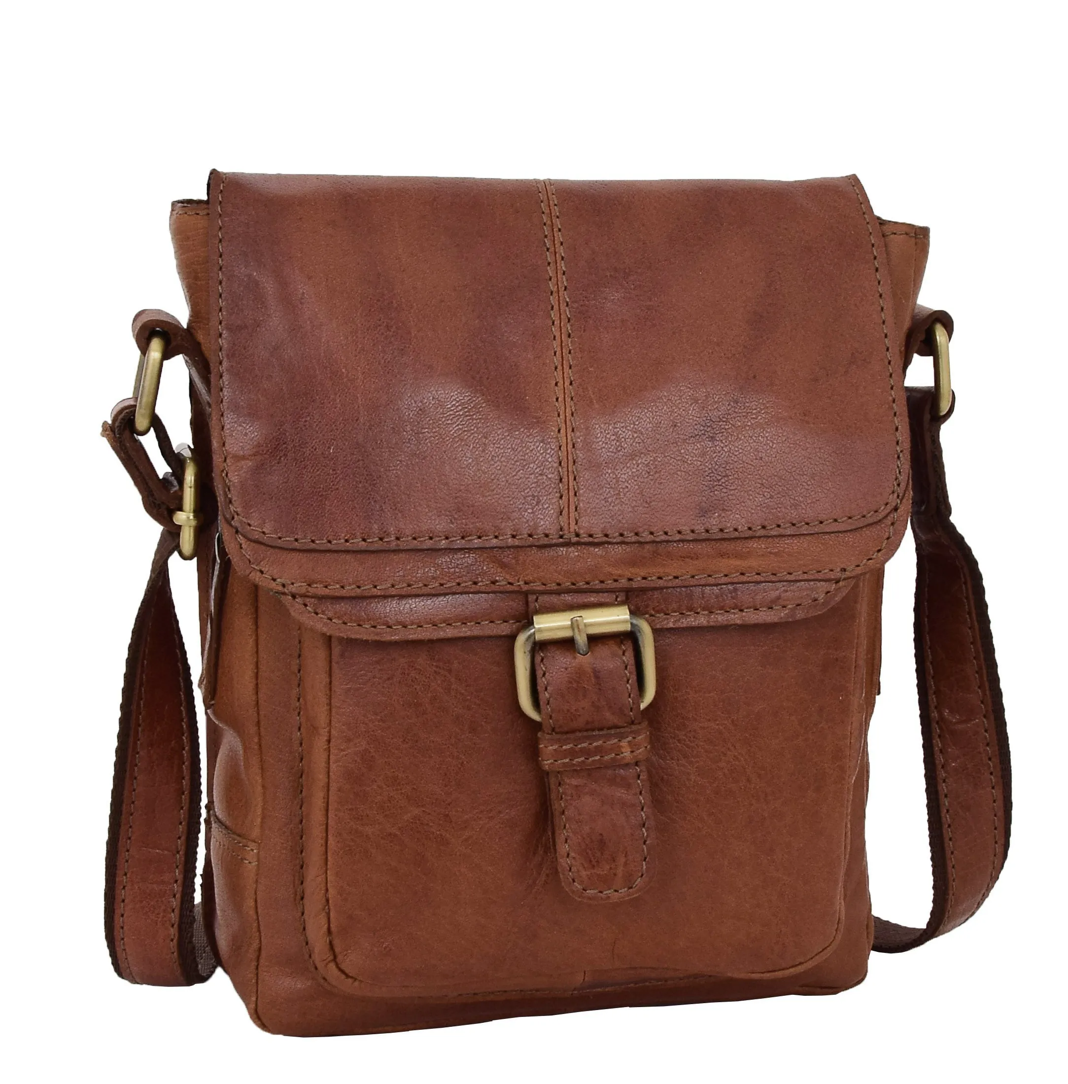 DR286 Real Leather Vintage Cross Body Bag Classic Tan