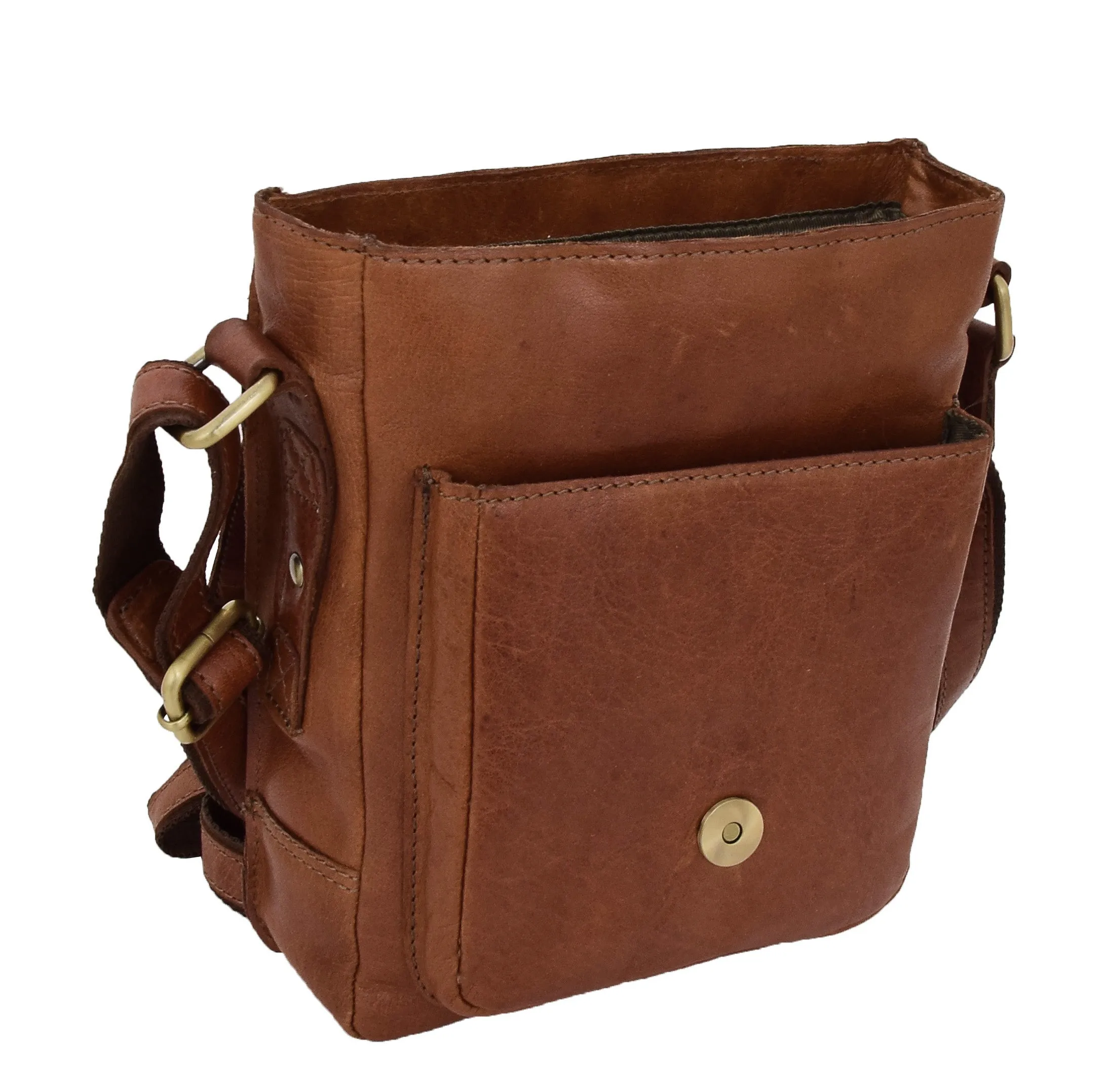 DR286 Real Leather Vintage Cross Body Bag Classic Tan
