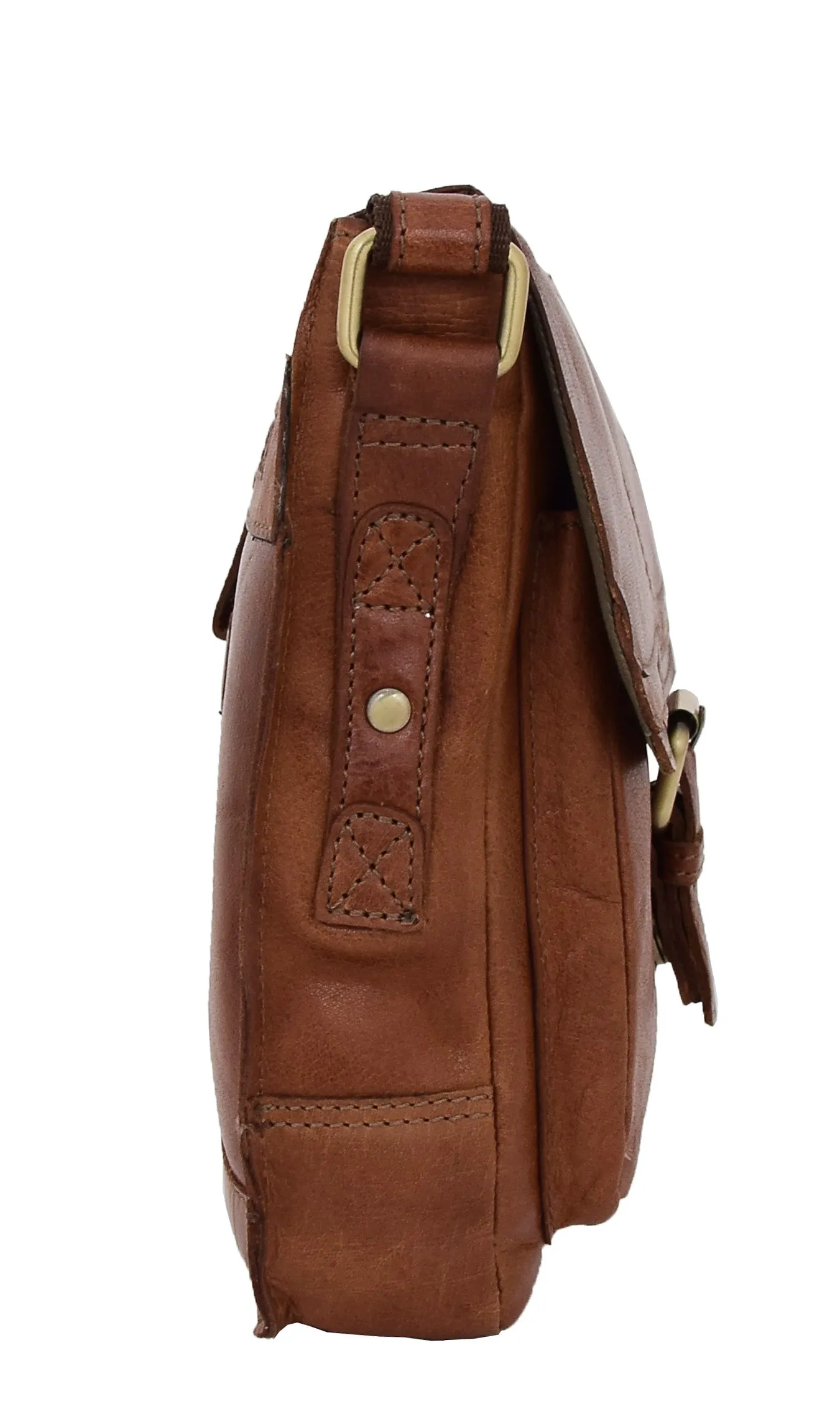 DR286 Real Leather Vintage Cross Body Bag Classic Tan