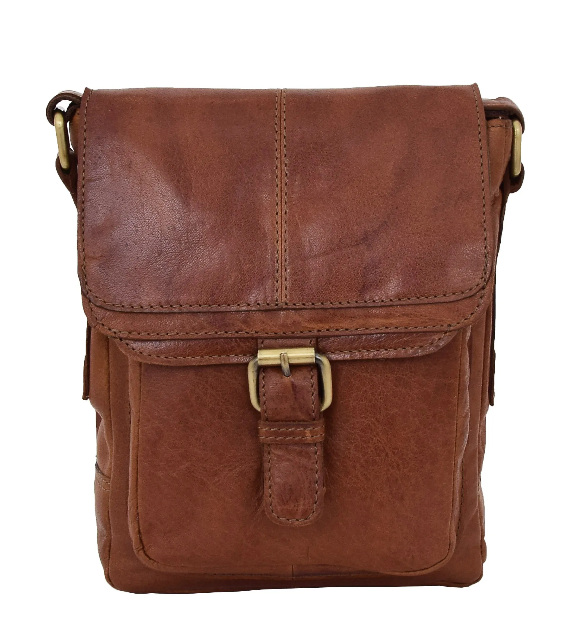 DR286 Real Leather Vintage Cross Body Bag Classic Tan