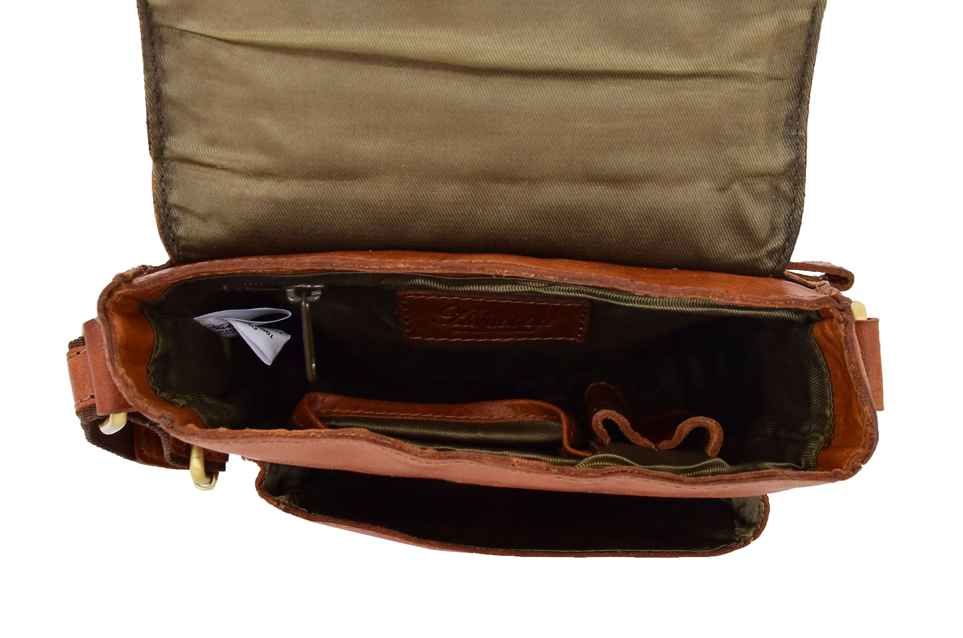 DR286 Real Leather Vintage Cross Body Bag Classic Tan
