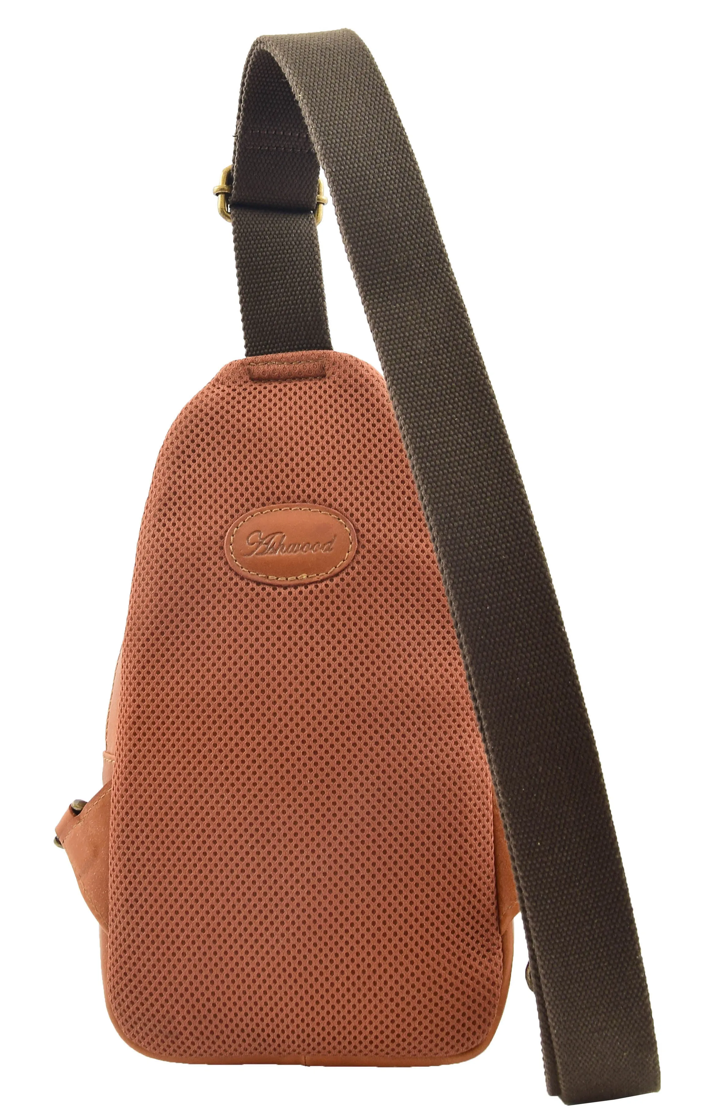 DR295 Real Leather Cross Body Chest Bag Tan