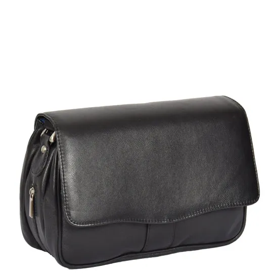 DR313 Women’s Leather Shoulder Messenger Handbag Black