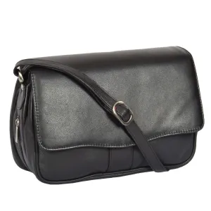 DR313 Women’s Leather Shoulder Messenger Handbag Black