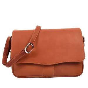 DR313 Women’s Leather Shoulder Messenger Handbag Cognac
