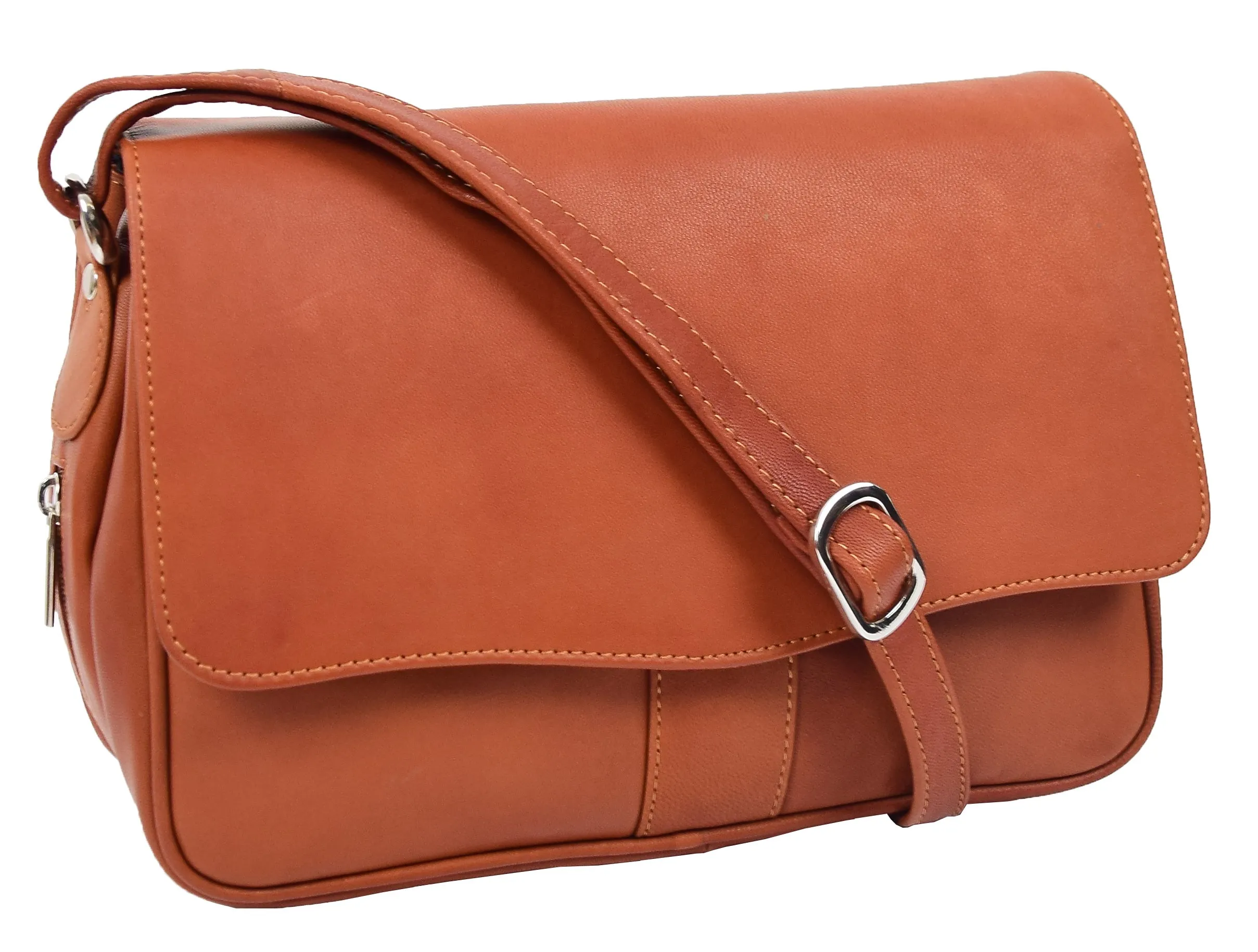 DR313 Women’s Leather Shoulder Messenger Handbag Cognac