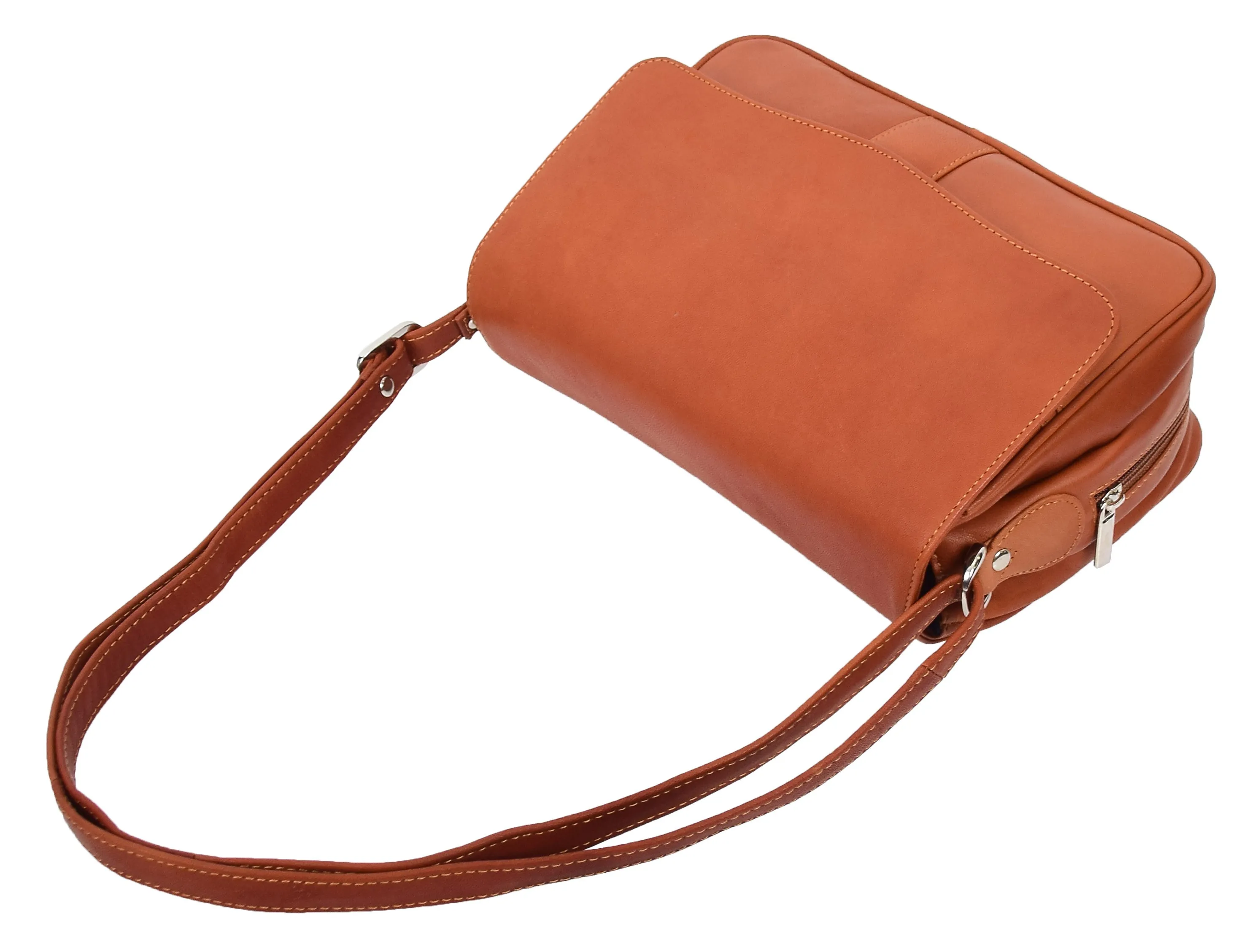 DR313 Women’s Leather Shoulder Messenger Handbag Cognac