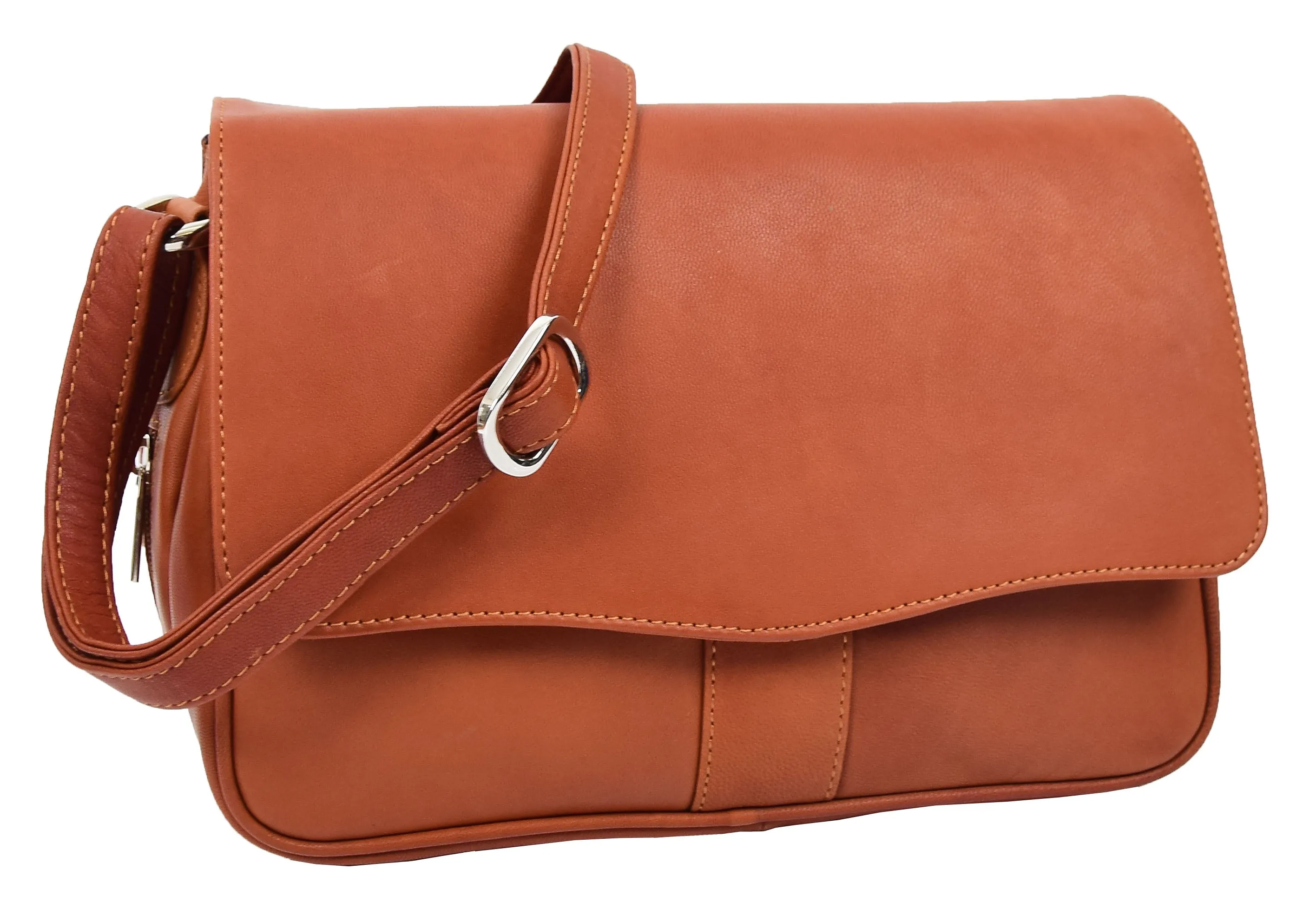 DR313 Women’s Leather Shoulder Messenger Handbag Cognac