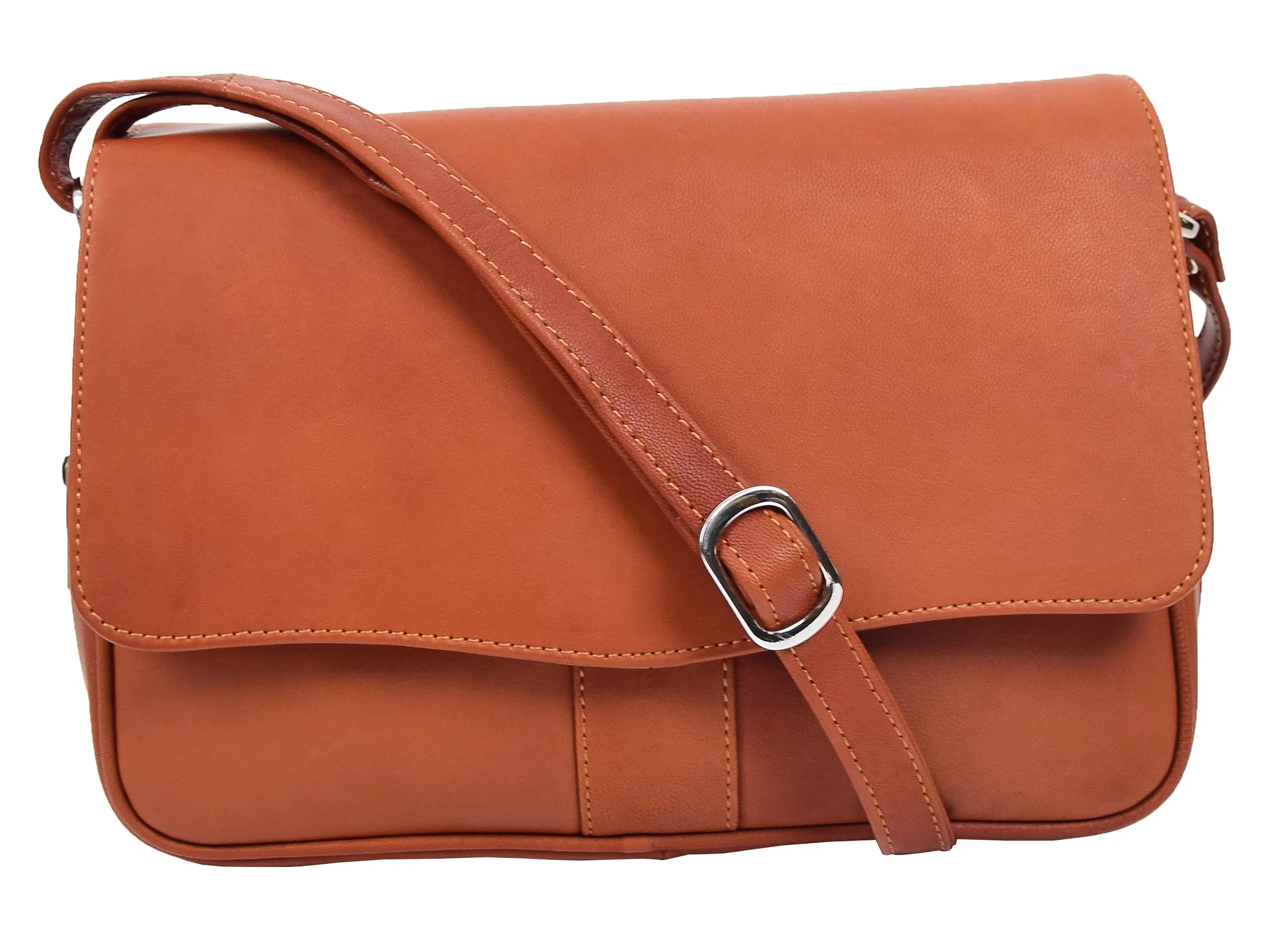 DR313 Women’s Leather Shoulder Messenger Handbag Cognac