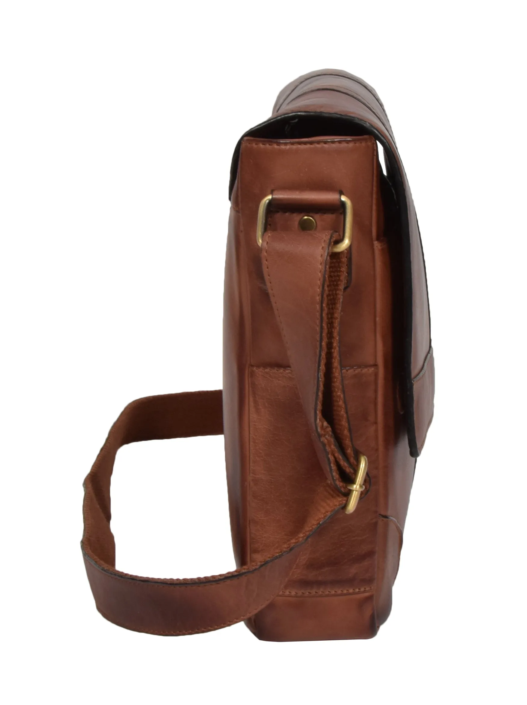 DR326 Men's Vintage Leather Cross Body Bag Tan