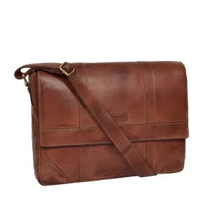 DR326 Men's Vintage Leather Cross Body Bag Tan