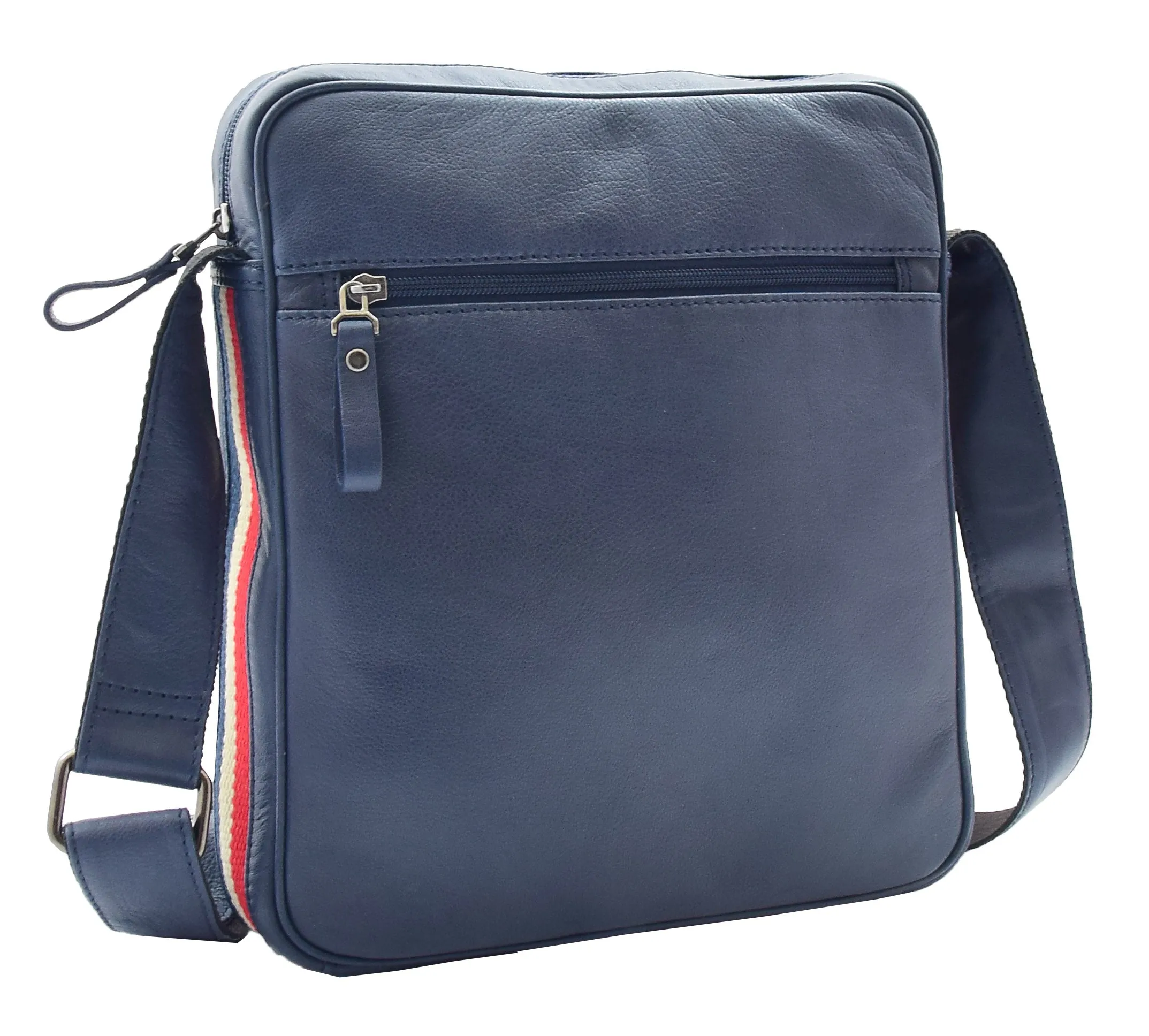 DR337 Men's Leather Cross Body Travel Flight Bag Navy