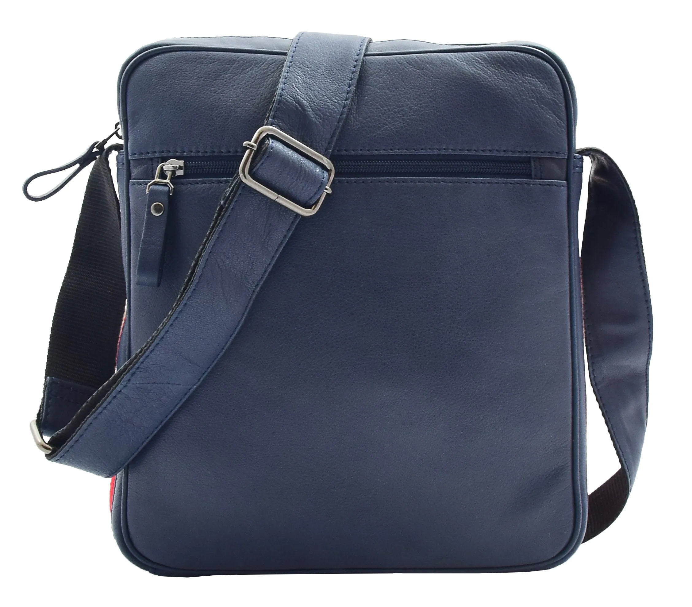DR337 Men's Leather Cross Body Travel Flight Bag Navy