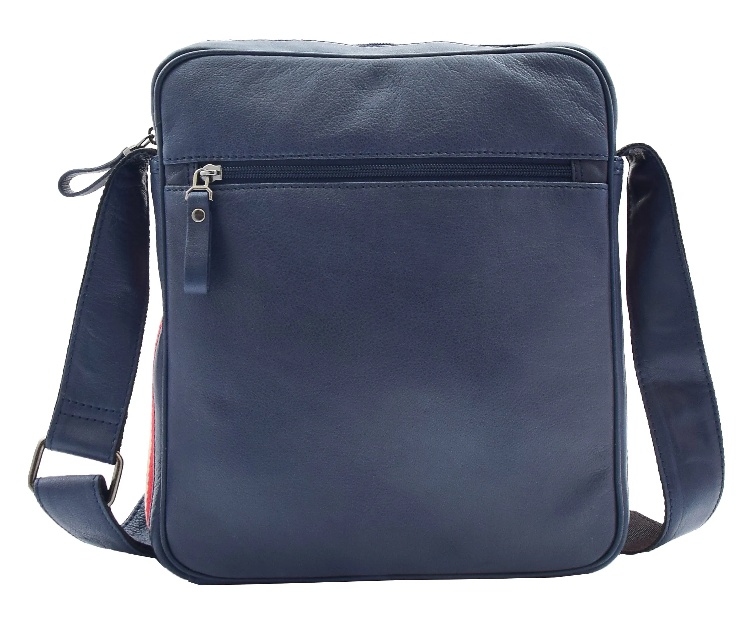 DR337 Men's Leather Cross Body Travel Flight Bag Navy