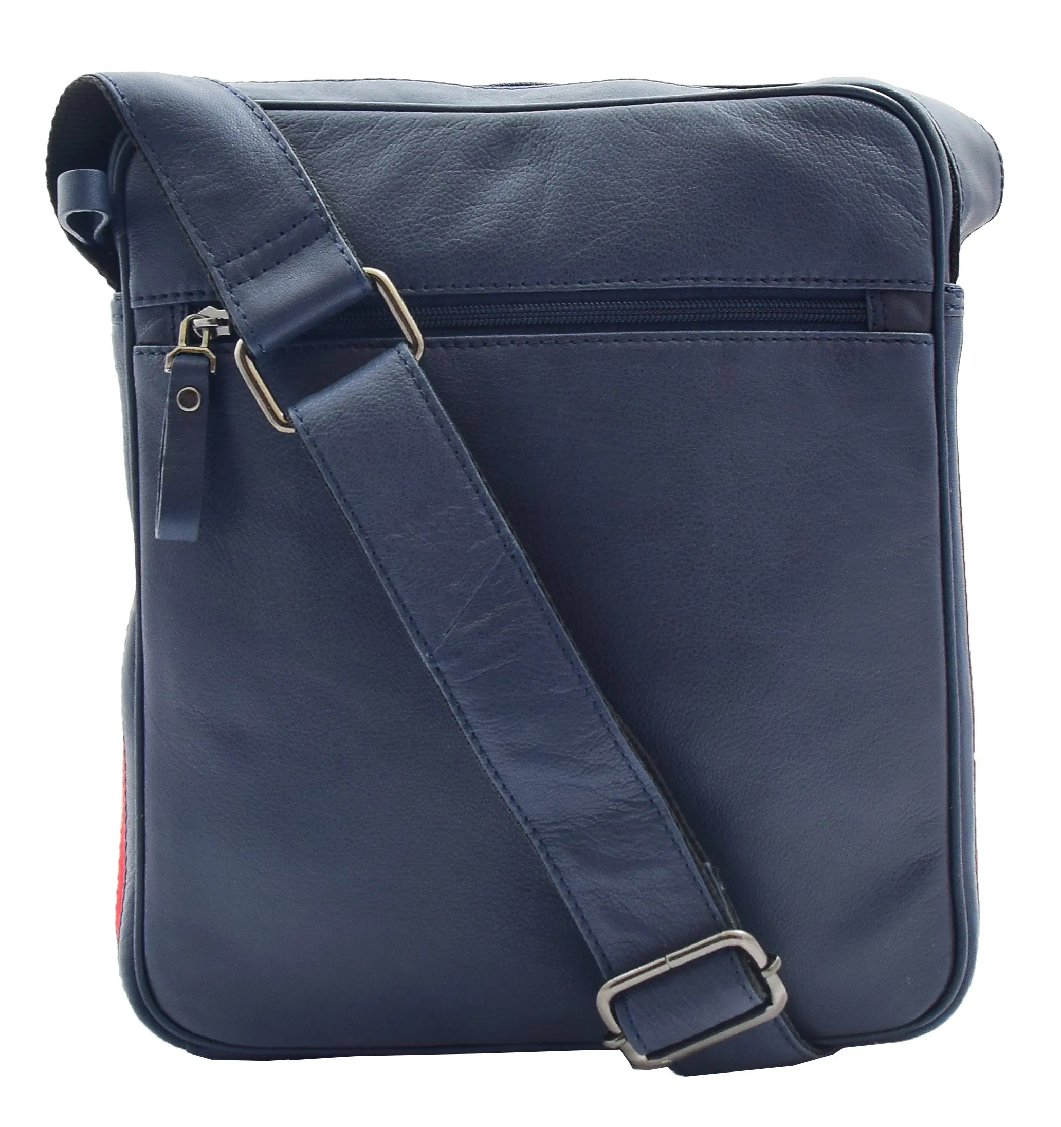 DR337 Men's Leather Cross Body Travel Flight Bag Navy
